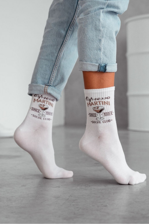 Medvilninės kojinės   Espresso MARTINI baltos spalvos Medvilninės kojinės   Espresso MARTINI baltos spalvos