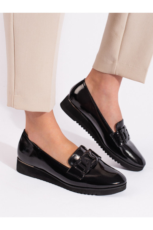 Juodos spalvos  lords stiliaus batai su platforma