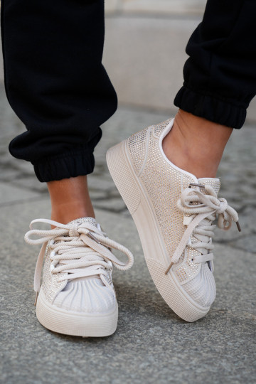 Sneakers modelio batai Moteriškas Su dekoracija su platforma smėlio spalvos Eanneth