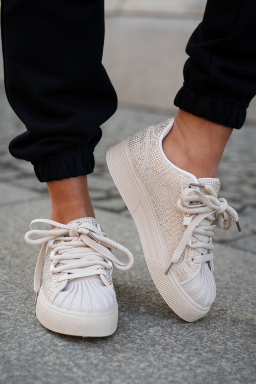 Sneakers modelio batai Moteriškas Su dekoracija su platforma smėlio spalvos Eanneth Sneakers modelio batai Moteriškas Su dekoracija su platforma smėlio spalvos Eanneth