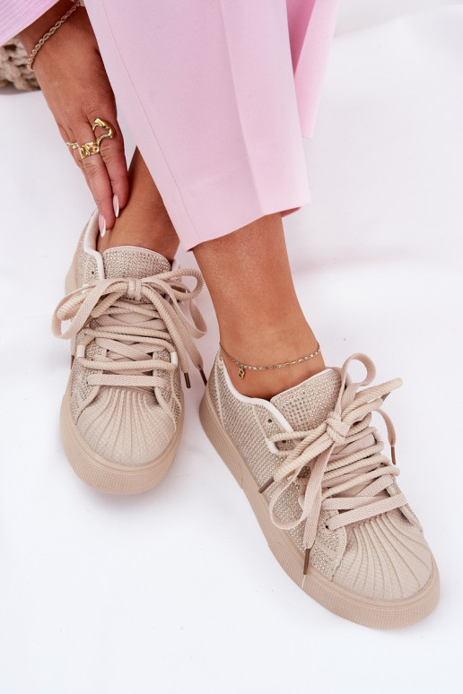 Sneakers modelio batai Moteriškas Su dekoracija su platforma smėlio spalvos Eanneth Sneakers modelio batai Moteriškas Su dekoracija su platforma smėlio spalvos Eanneth