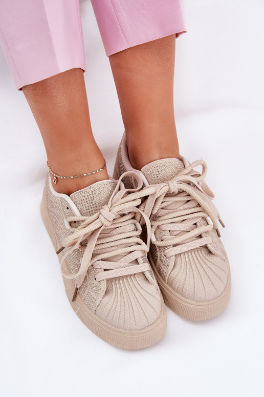 Sneakers modelio batai Moteriškas Su dekoracija su platforma smėlio spalvos Eanneth Sneakers modelio batai Moteriškas Su dekoracija su platforma smėlio spalvos Eanneth