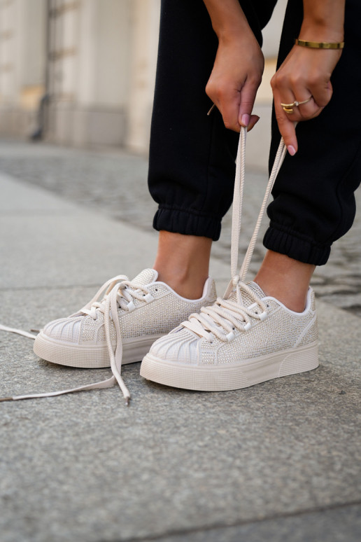 Sneakers modelio batai Moteriškas Su dekoracija su platforma smėlio spalvos Eanneth Sneakers modelio batai Moteriškas Su dekoracija su platforma smėlio spalvos Eanneth