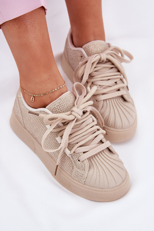 Sneakers modelio batai Moteriškas Su dekoracija su platforma smėlio spalvos Eanneth Sneakers modelio batai Moteriškas Su dekoracija su platforma smėlio spalvos Eanneth