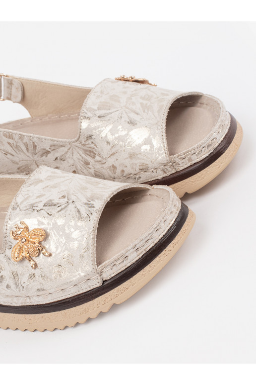 dramblio kaulo spalvos sandalai su platforma z przypinką dramblio kaulo spalvos sandalai su platforma z przypinką