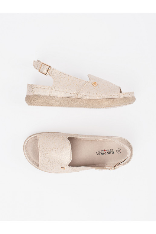 smėlio spalvos sandalai ze skórzaną wkładką smėlio spalvos sandalai ze skórzaną wkładką