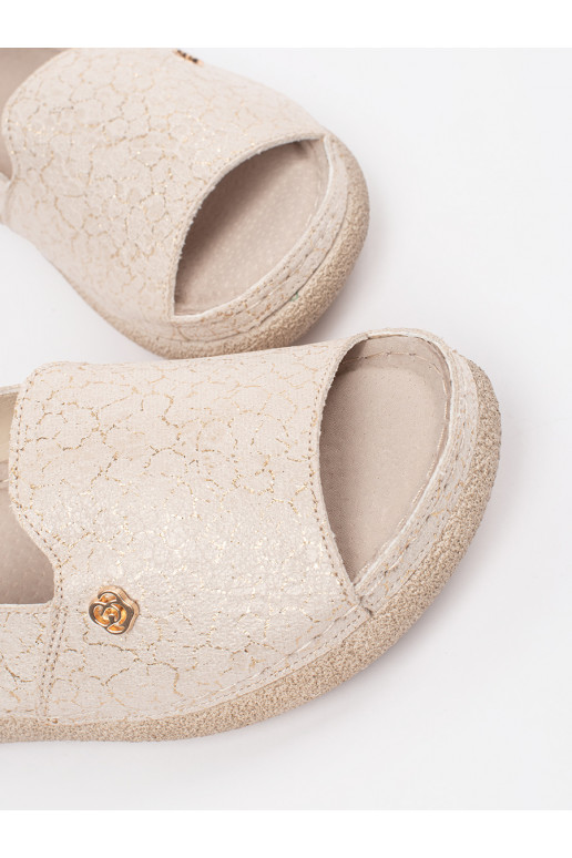 smėlio spalvos sandalai ze skórzaną wkładką smėlio spalvos sandalai ze skórzaną wkładką