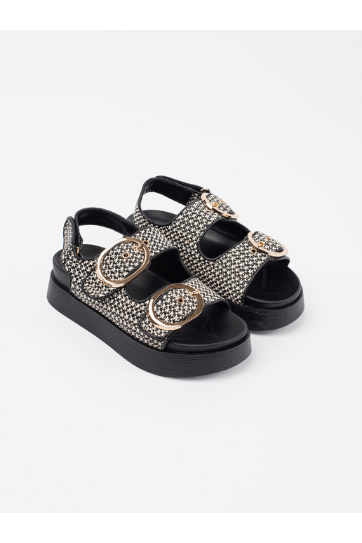 basutės su platforma juodos-białą kratkę basutės su platforma juodos-białą kratkę