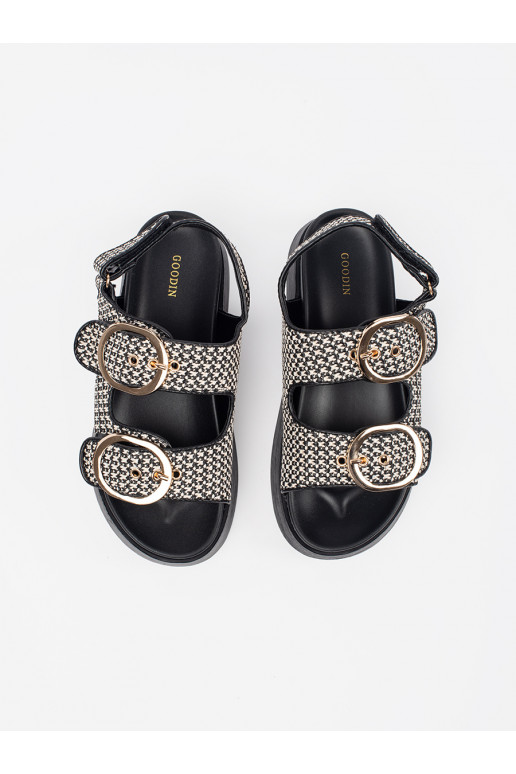 basutės su platforma juodos-białą kratkę basutės su platforma juodos-białą kratkę