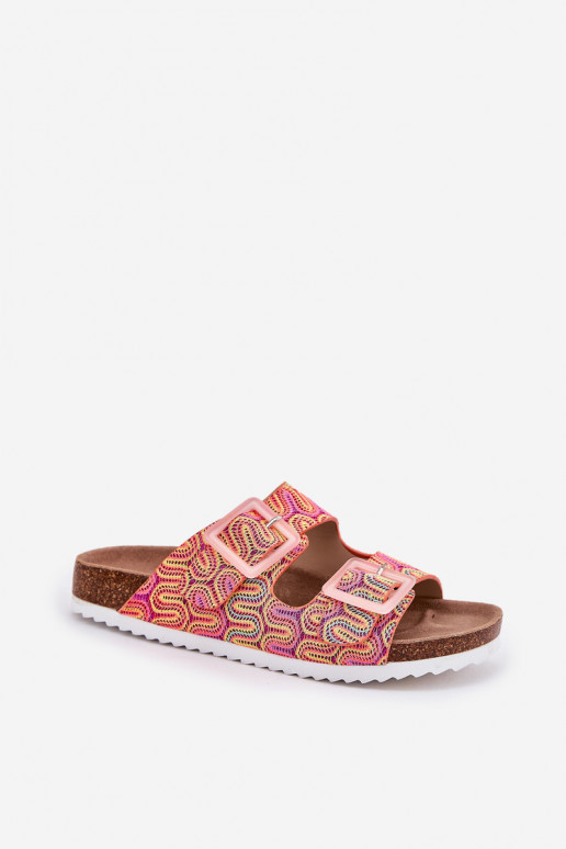 Moteriškos šlepetės su sagtimis  S.Barski RB51-006 oranžinės spalvos