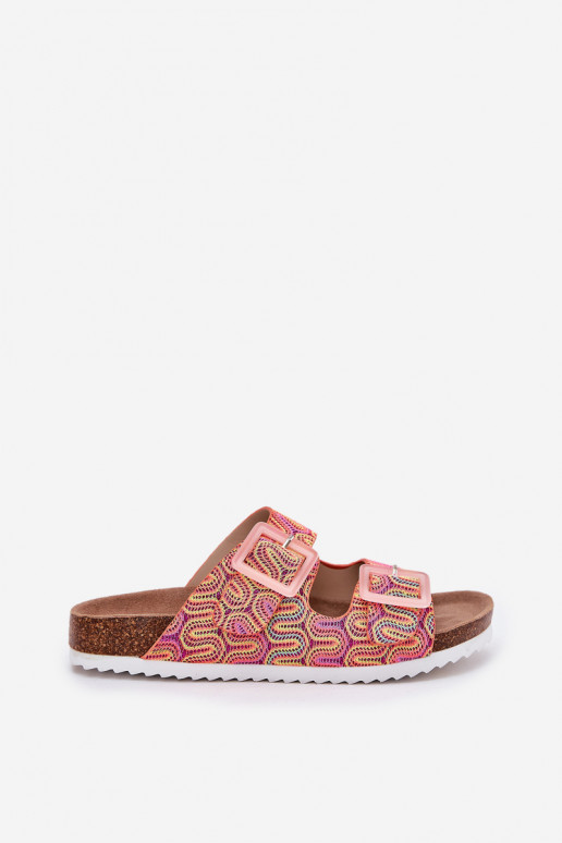 Moteriškos šlepetės su sagtimis  S.Barski RB51-006 oranžinės spalvos