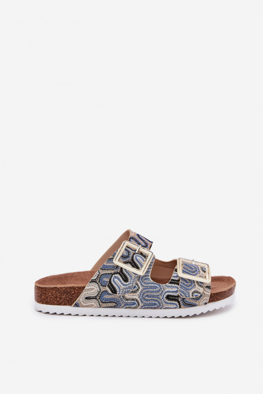 Moteriškos šlepetės su sagtimis  S.Barski RB51-006 smėlio spalvos