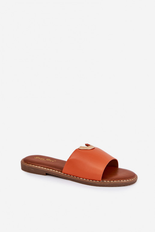 Moteriškos šlepetės Eko    Detalami oranžinės spalvos Mevith