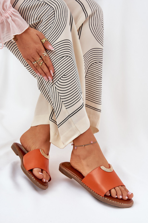 Moteriškos šlepetės Eko    Detalami oranžinės spalvos Mevith