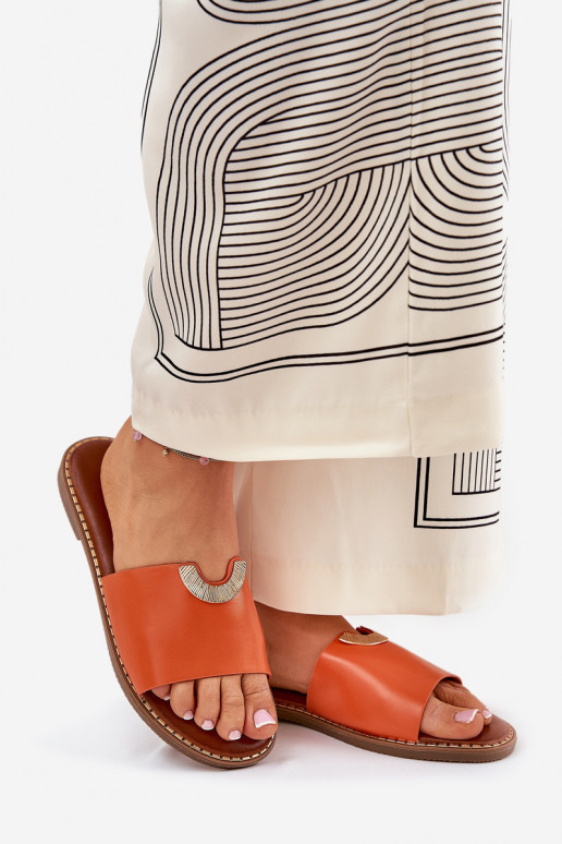 Moteriškos šlepetės Eko    Detalami oranžinės spalvos Mevith