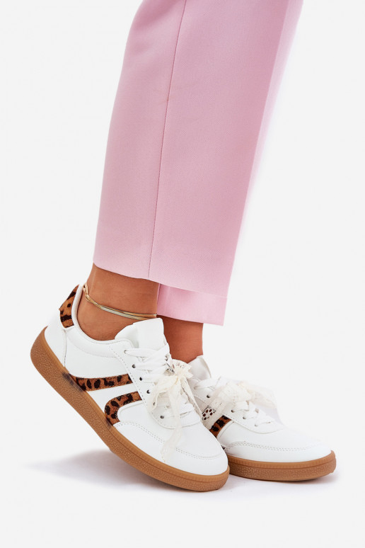   modelio batai  su nėriniais su leopardo kailio raštais baltos spalvos Zielle