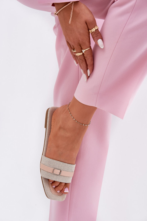 lygiapadžiai Moteriškos šlepetės su dirželiais I su sagtelėmis smėlio spalvos Zilina