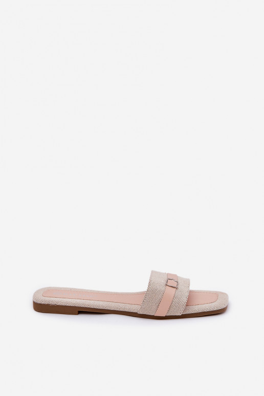 lygiapadžiai Moteriškos šlepetės su dirželiais I su sagtelėmis smėlio spalvos Zilina