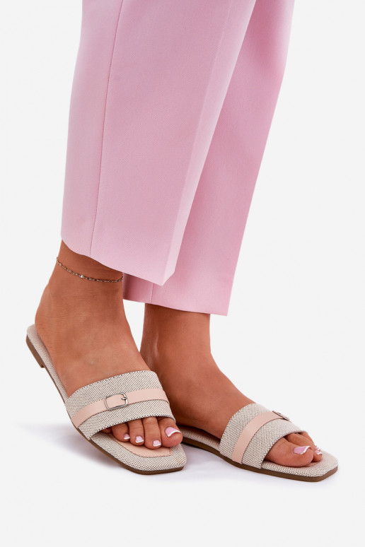 lygiapadžiai Moteriškos šlepetės su dirželiais I su sagtelėmis smėlio spalvos Zilina