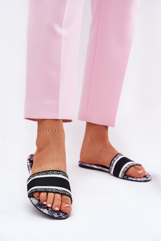  lygiapadžiai Moteriškos šlepetės Juodos spalvos Leysi