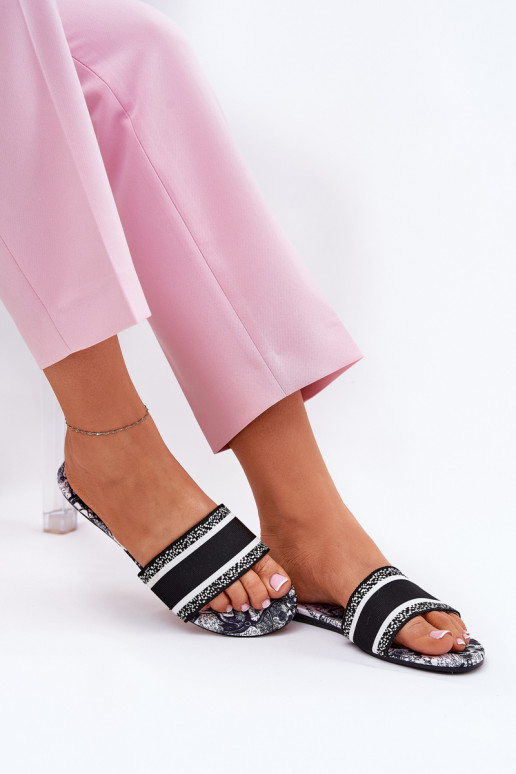  lygiapadžiai Moteriškos šlepetės Juodos spalvos Leysi