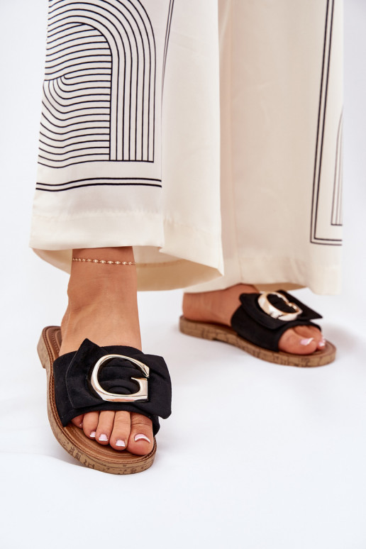 lygiapadžiai Moteriškos šlepetės  Detalem Juodos spalvos Nellodra