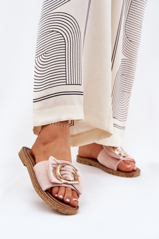 lygiapadžiai Moteriškos šlepetės  Detalem rožinės spalvos Nellodra