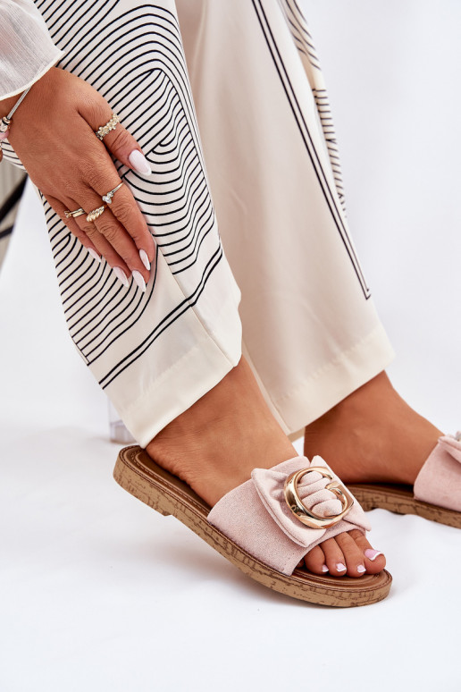 lygiapadžiai Moteriškos šlepetės  Detalem rožinės spalvos Nellodra