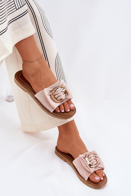 lygiapadžiai Moteriškos šlepetės  Detalem rožinės spalvos Nellodra