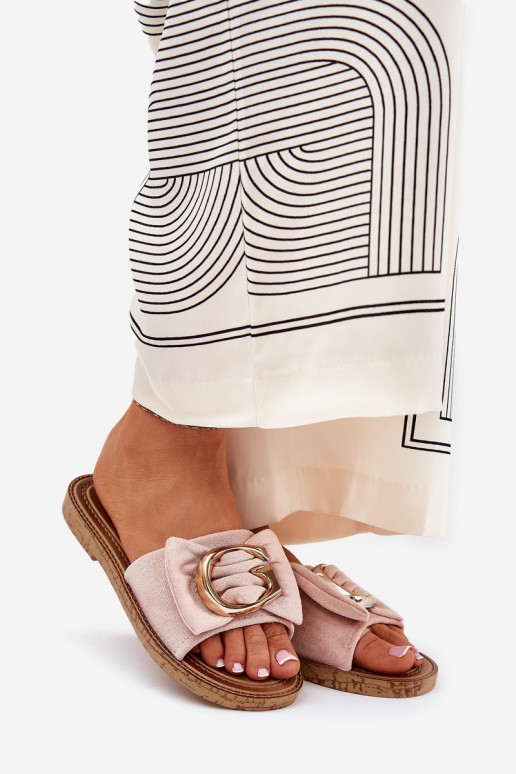 lygiapadžiai Moteriškos šlepetės  Detalem rožinės spalvos Nellodra