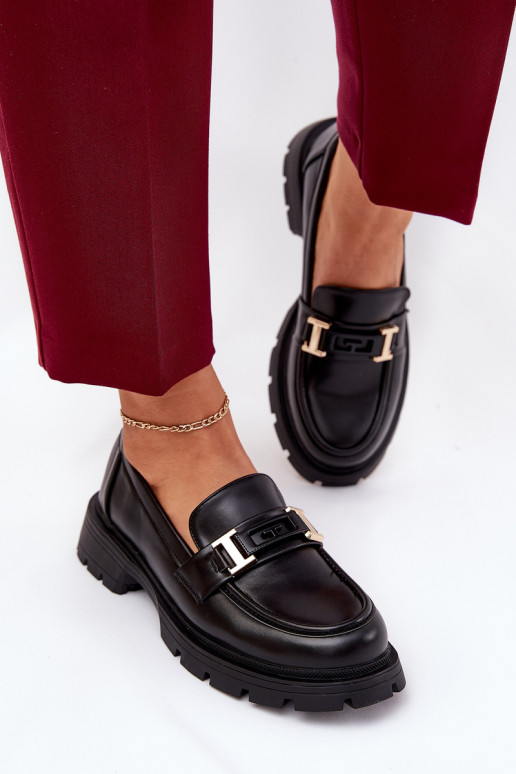 moteriški mokasinai iš eko odos Juodos spalvos Lomnela