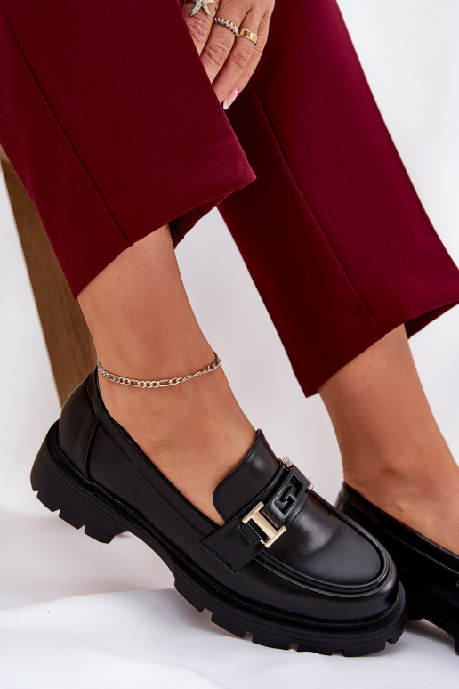 moteriški mokasinai iš eko odos Juodos spalvos Lomnela