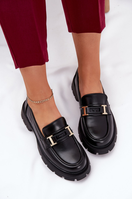 moteriški mokasinai iš eko odos Juodos spalvos Lomnela