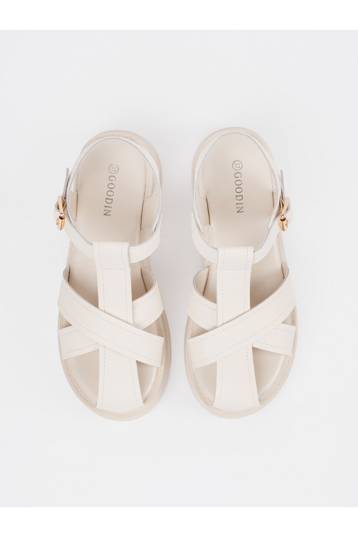 dramblio kaulo spalvos sandalai su masyviu kulnu