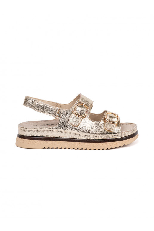 aukso spalvos sandalai ze mi elementami