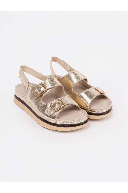 aukso spalvos sandalai ze mi elementami