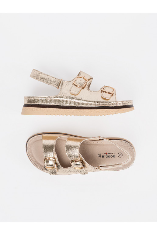 aukso spalvos sandalai ze mi elementami