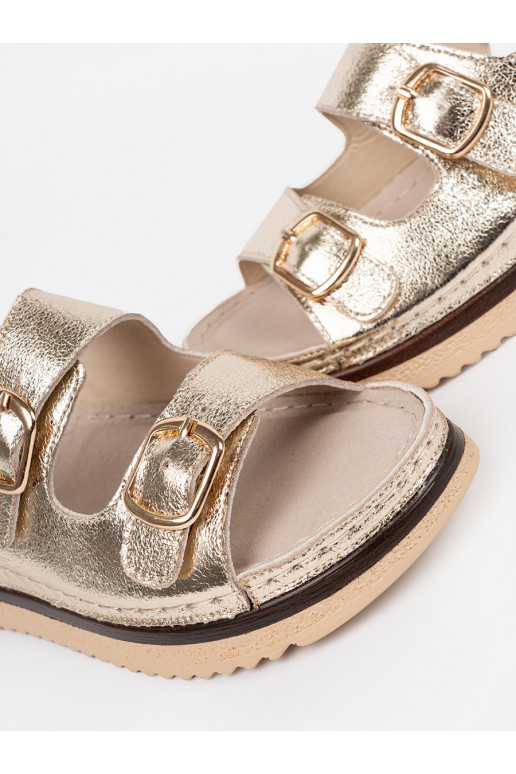 aukso spalvos sandalai ze mi elementami