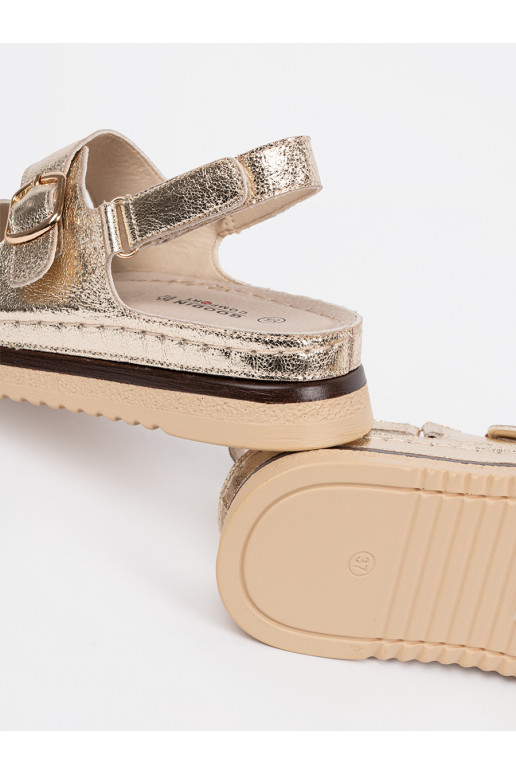 aukso spalvos sandalai ze mi elementami