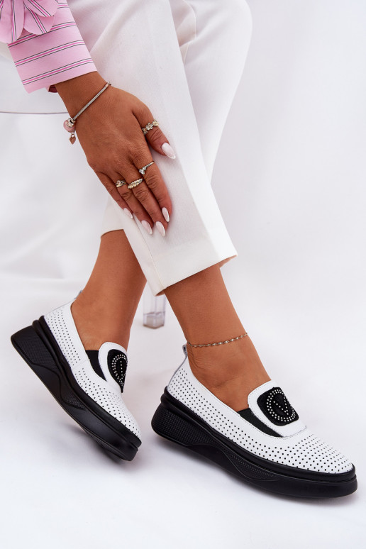 moteriški mokasinai   su platforma I Koturnie Vinceza 79522 baltos spalvos