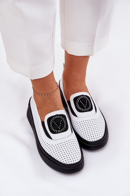 moteriški mokasinai   su platforma I Koturnie Vinceza 79522 baltos spalvos