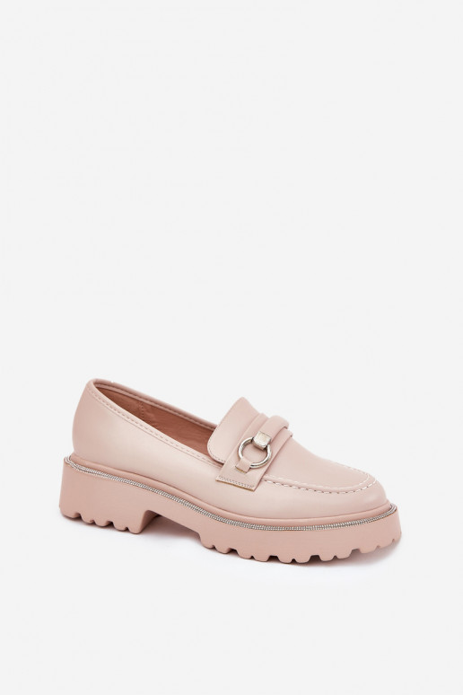 moteriški mokasinai Dekoruotos Cyrkoniami smėlio spalvos Patina