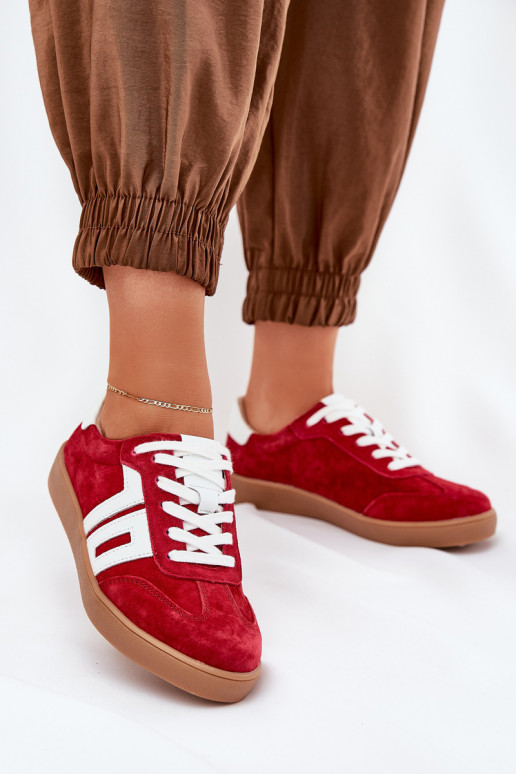  modelio batai sportiniai bateliai iš zomšos Vinceza 79517 raudonos spalvos