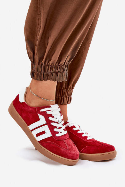  modelio batai sportiniai bateliai iš zomšos Vinceza 79517 raudonos spalvos