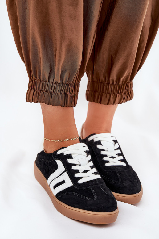  modelio batai sportiniai bateliai iš zomšos Vinceza 79517 Juodos spalvos