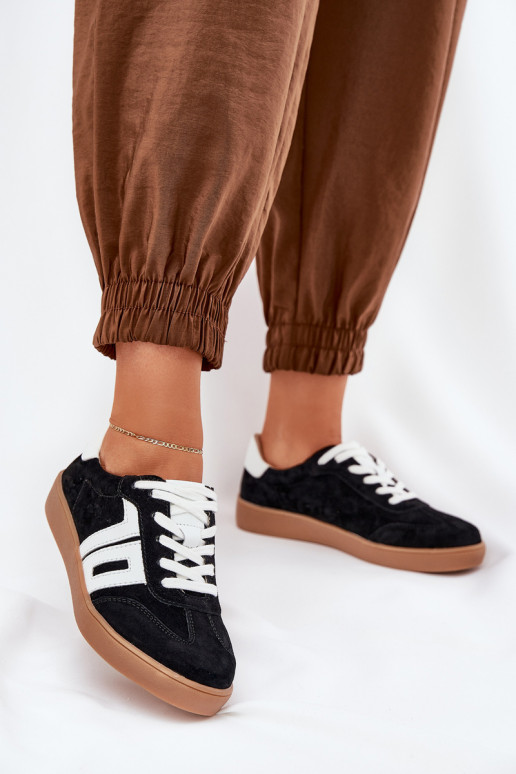  modelio batai sportiniai bateliai iš zomšos Vinceza 79517 Juodos spalvos