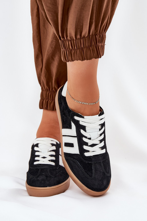  modelio batai sportiniai bateliai iš zomšos Vinceza 79517 Juodos spalvos