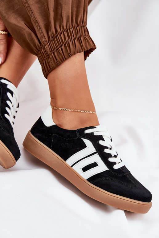  modelio batai sportiniai bateliai iš zomšos Vinceza 79517 Juodos spalvos