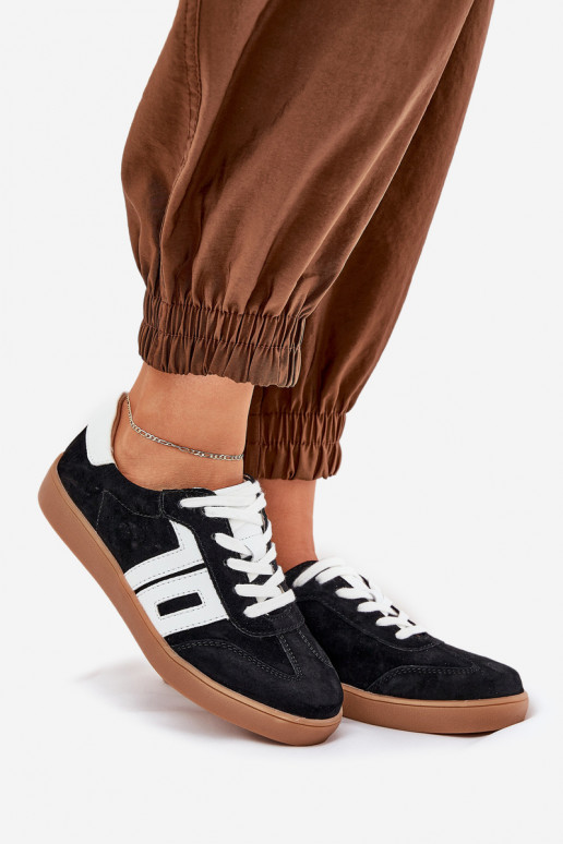  modelio batai sportiniai bateliai iš zomšos Vinceza 79517 Juodos spalvos