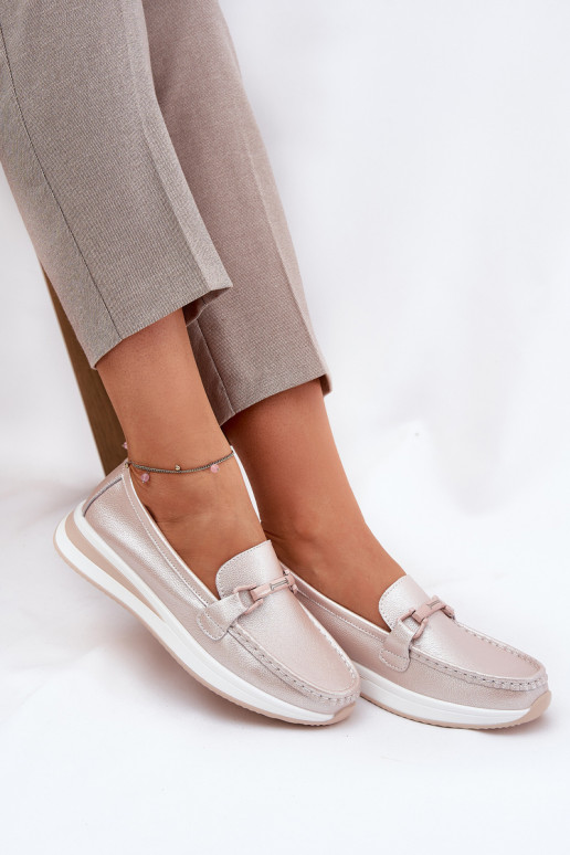   moteriški mokasinai S.Barski GR51-598 rausvų perlų spalvos